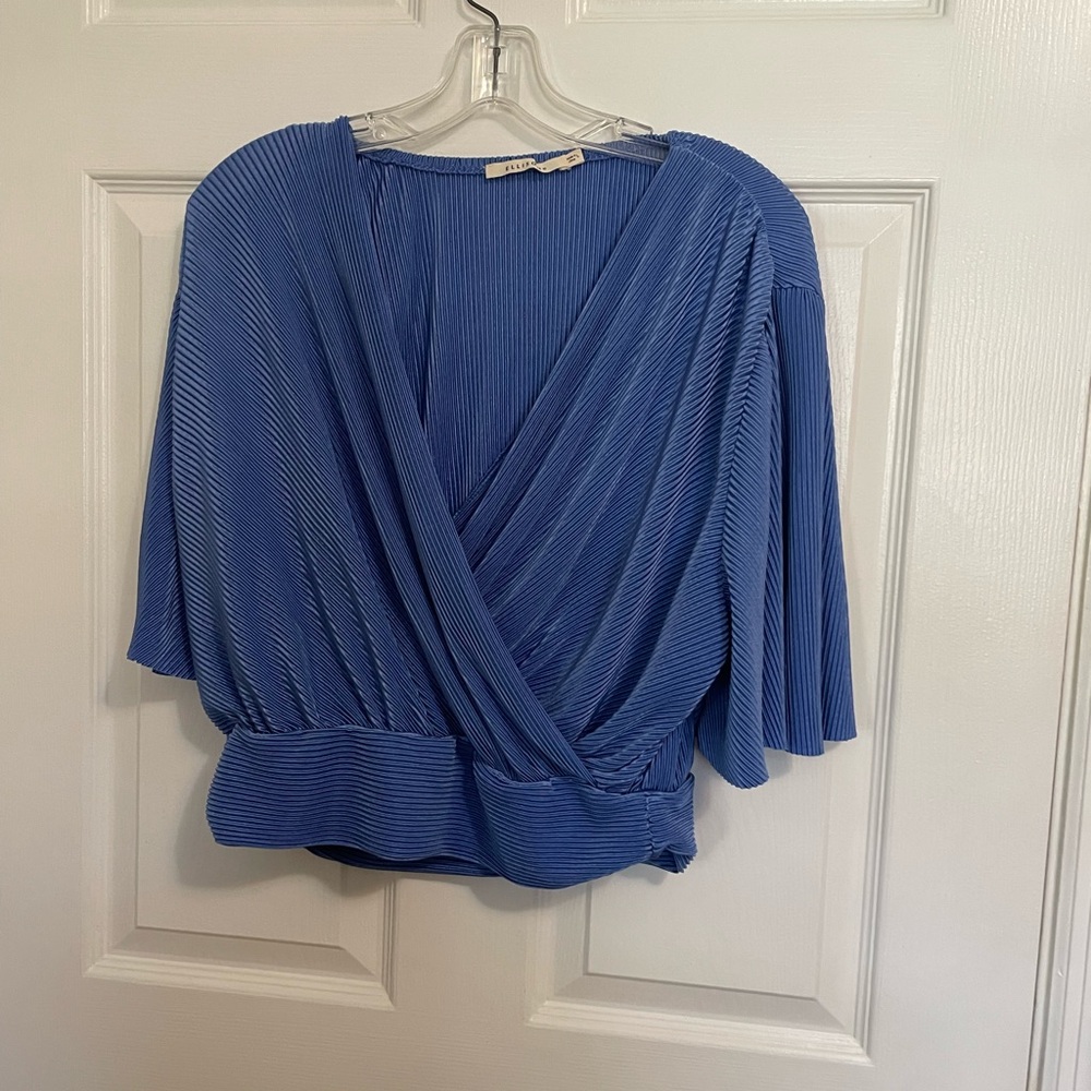 Ellison Blue Draped Blouse
